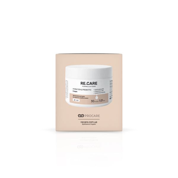 Зволожувальний крем для обличчя з пребіотиками Hydration & Prebiotic Cream RE.CARE 30 мл 4823109414303 фото від MYRIAM