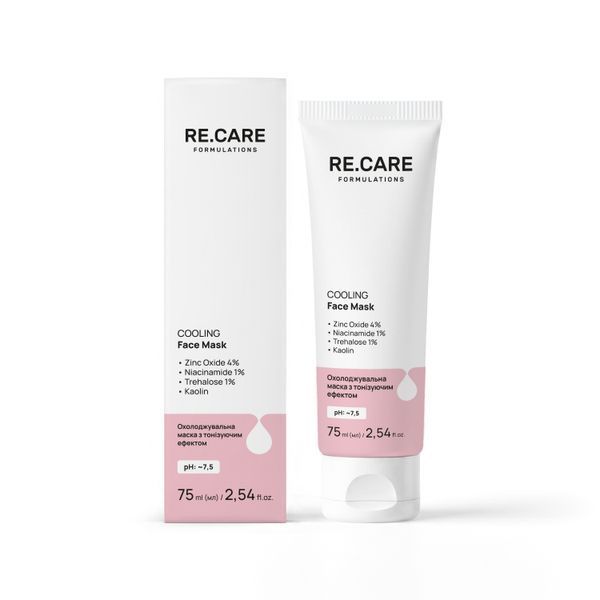 Охолоджувальна маска з тонізуючим ефектом Cooling Face Mask RE.CARE 75 мл 4823109414532 фото від MYRIAM