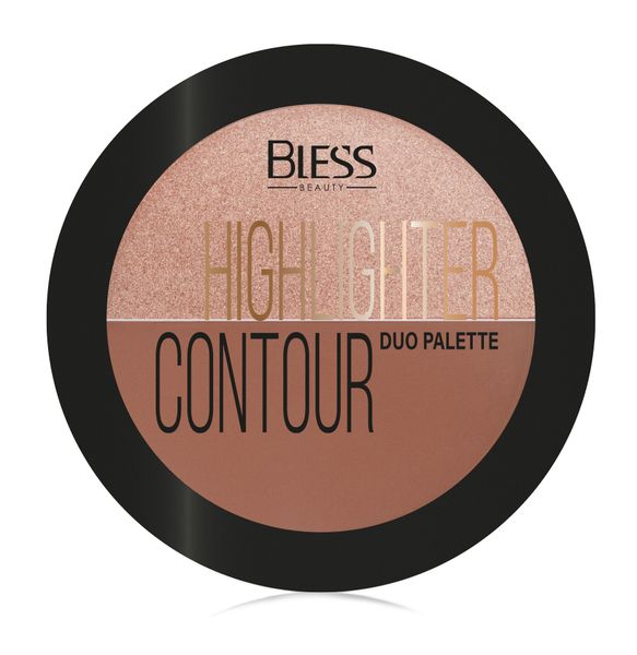 Палетка Bless Beauty DUO PALETTE HIGHLIGHTER CONTOUR - №2 BDPHC-02 фото