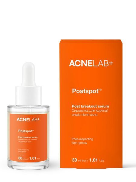 Сироватка для корекції слідів після акне ACNELAB+ Postspot Post Breakout Serum 30 мл 52764056945008 фото від MYRIAM