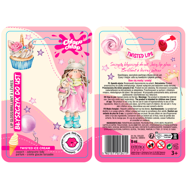 Блиск для губ дитячий Chlapu Chlap Lollipop - Icecream 5901571013411 фото від MYRIAM