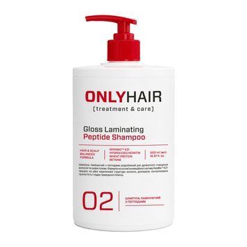 Шампунь ламінуючий з пептидами Gloss Laminating Peptide Shampoo Only Hair 500 мл 4823109414976 фото від MYRIAM
