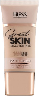 Матуючий тональний крем Bless Beauty Matte Finish Great Skin - №1 BBGSF-01 фото