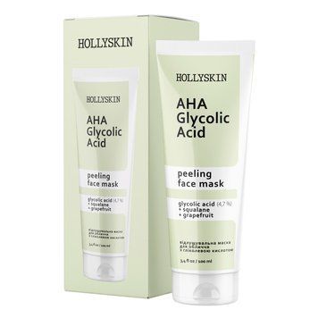 Відлущувальна маска для обличчя HOLLYSKIN Glycolic AHA Acid з гліколевою кислотою 4823109700321 фото від MYRIAM