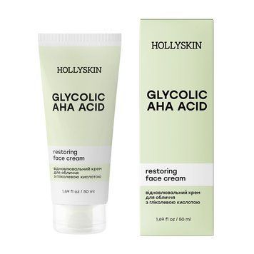 Відновлювальний крем для обличчя HOLLYSKIN Glycolic AHA Acid з гліколевою кислотою 4823109700628 фото від MYRIAM
