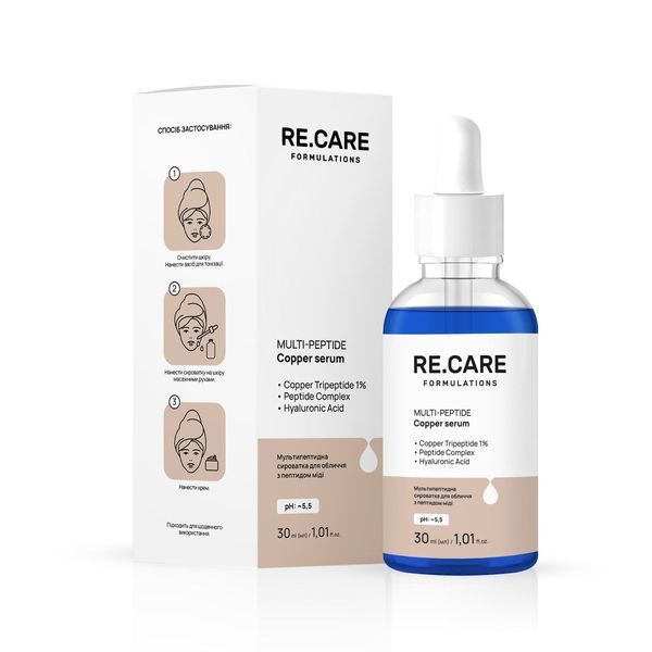 Мультипептидная сыворотка для лица с медным пептидом RE.CARE Multi-Peptide Copper Serum 30 мл 4823109411500 фото от MYRIAM