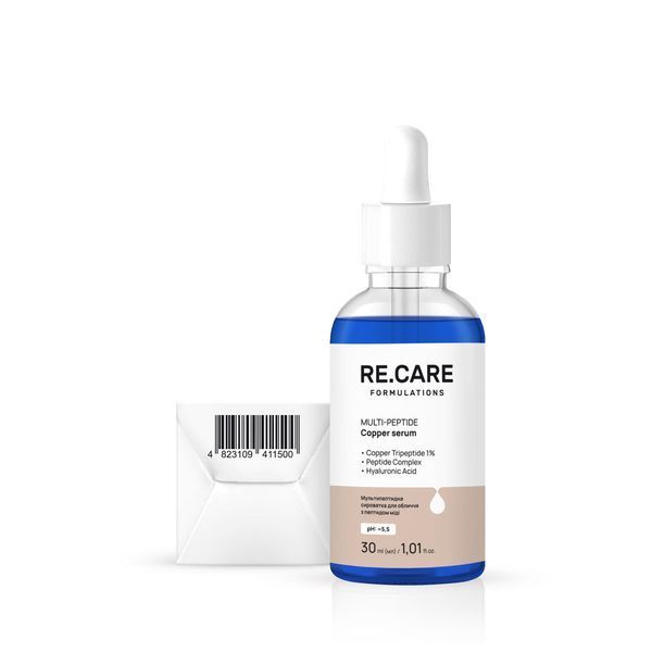Мультипептидная сыворотка для лица с медным пептидом RE.CARE Multi-Peptide Copper Serum 30 мл 4823109411500 фото от MYRIAM