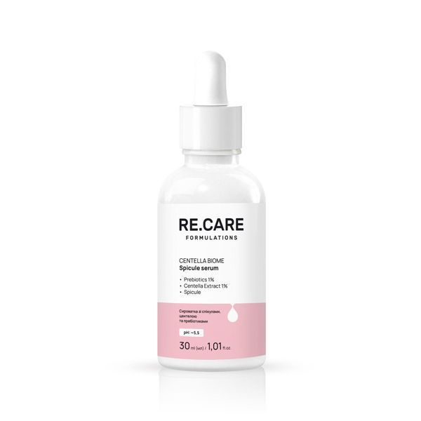 Сироватка зі спікулами, центелою та пребіотиками RE.CARE Centella Biome Spicule Serum 30 мл 4823109412040 фото від MYRIAM