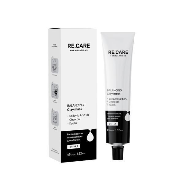 Балансувальна глиняна маска для обличчя RE.CARE Balancing Clay mask 45 мл