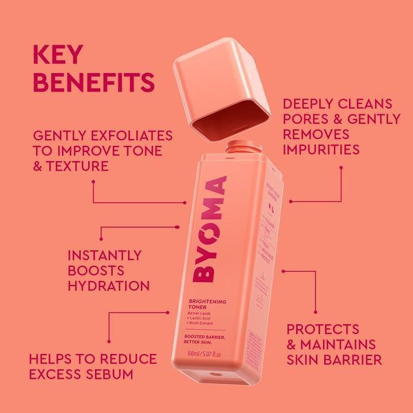 Тонік для обличчя Byoma Brightening Toner з молочною кислотою 150 мл 5060489794161 фото от MYRIAM