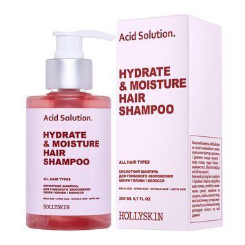 Кислотний шампунь для глибокого зволоження шкіри голови і волосся HOLLYSKIN Acid Solution 4823109701113 фото від MYRIAM