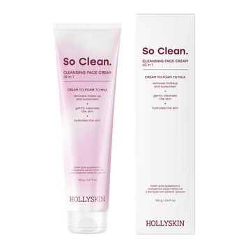Крем для щоденного очищення шкіри обличчя HOLLYSKIN So Clean з екстрактом камелії і рисом 4823109702103 фото від MYRIAM