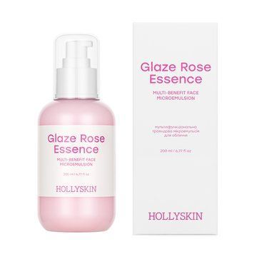 Мультифункціональна трояндова мікроемульсія для обличчя HOLLYSKIN Glaze Rose Essence, 200 мл 4823109705586 фото від MYRIAM