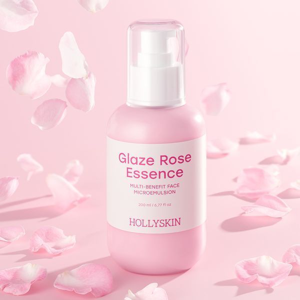 Мультифункціональна трояндова мікроемульсія для обличчя HOLLYSKIN Glaze Rose Essence, 200 мл 4823109705586 фото від MYRIAM