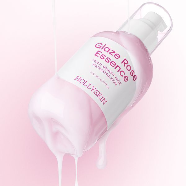 Мультифункціональна трояндова мікроемульсія для обличчя HOLLYSKIN Glaze Rose Essence, 200 мл 4823109705586 фото від MYRIAM
