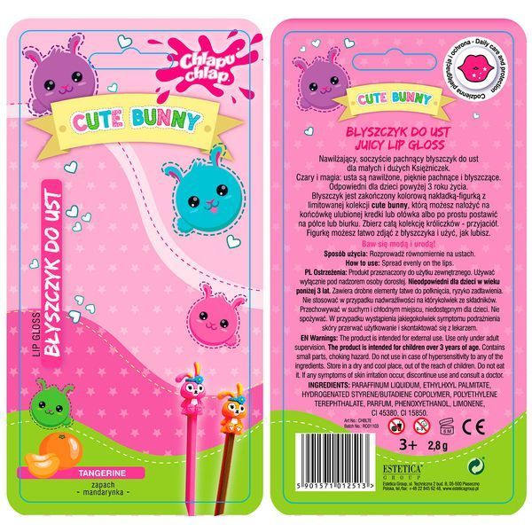 Блиск для губ дитячий Chlapu Chlap CUTE BUNNY - Tangerine 5901571012513 фото від MYRIAM
