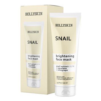 Пом'якшувальна маска для обличчя HOLLYSKIN Snail з муцином равлика 4823109700291 фото від MYRIAM