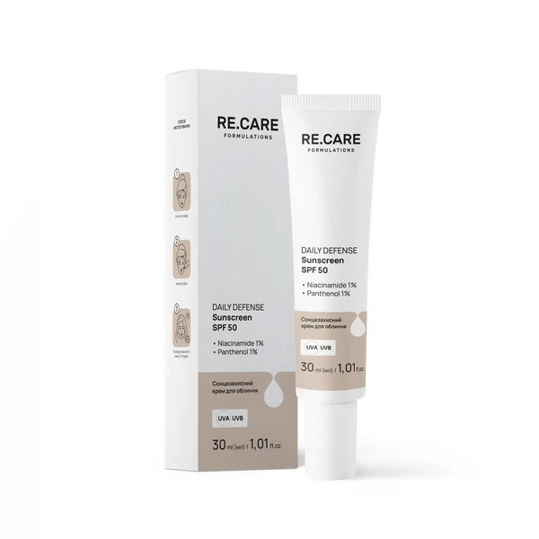Сонцезахисний крем для обличчя Daily Defense Sunscreen SPF 50 RECARE 30 мл 4823109414174 фото від MYRIAM